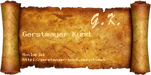 Gerstmayer Kund névjegykártya